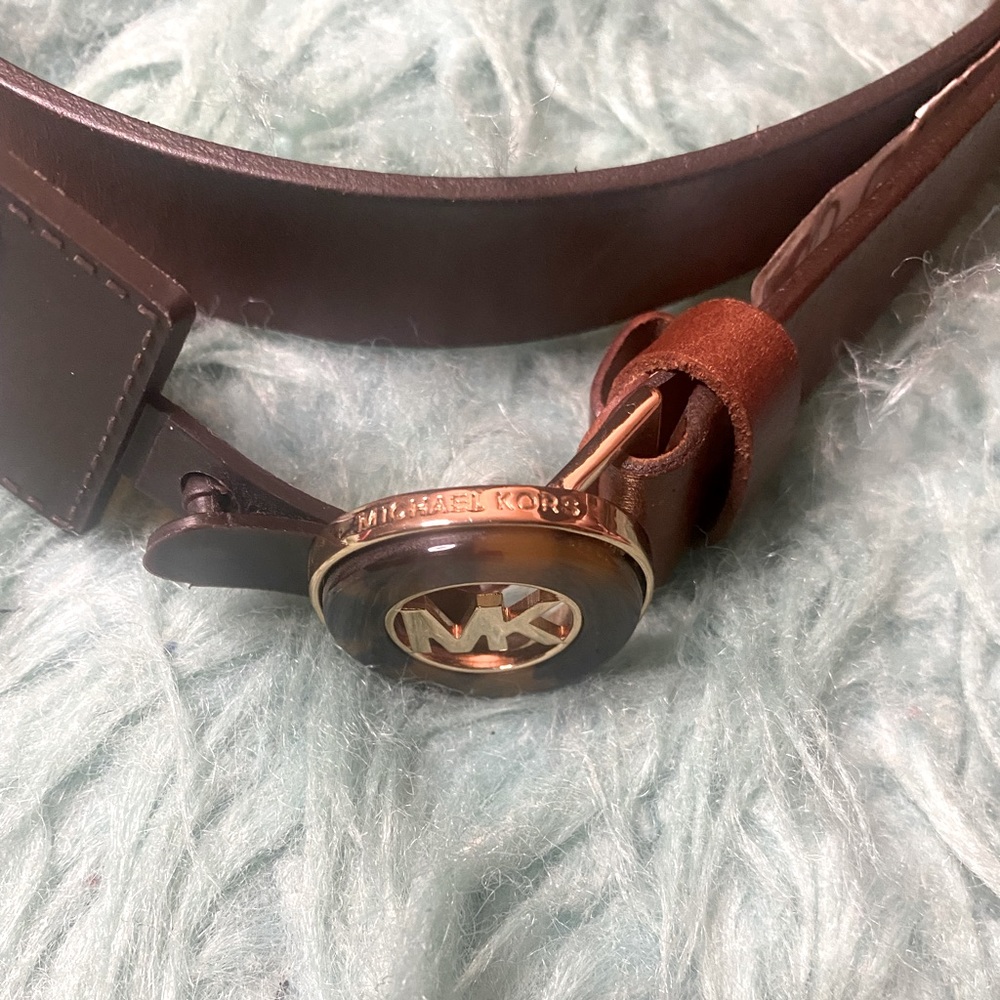 Michael Kors Faux Tortoise Plaque Belt